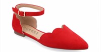 Journee Collection Womens Lana Red Flats SZ 10 M