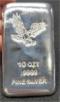 (10) oz Silver Bar Sold by the Ounce