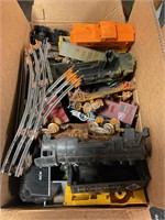 Box of train parts