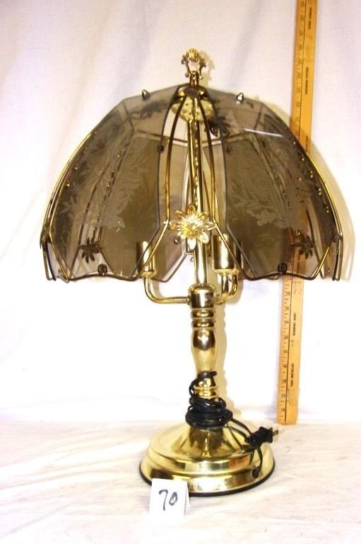 22 in. touch lamp w/gold decor