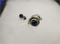 VINTAGE STERLING AND LAPIS JEWELRY SET