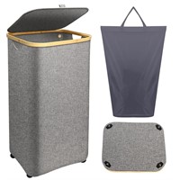 100L Rolling Laundry Basket with Wheels and