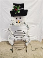 Longaberger Wrought Iron Basket Stand Snowman