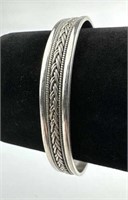 950 Silver Braided Cuff Bracelet