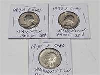 3- 970' S Proof  Quarter Coins