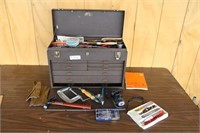 Kennedy metal toolbox with assorted contents