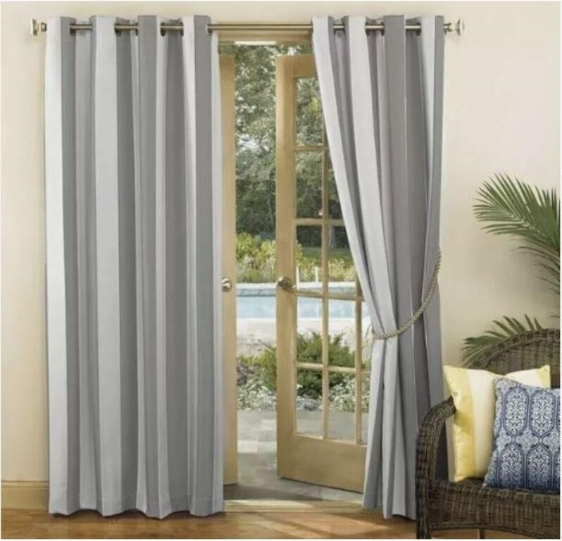 $18Sun Zero Lichtenberg Drapery Curtain Panel Gray