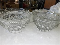 2 matching Wexford scalloped rim pedestal fruit