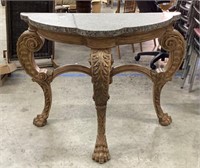 42x21x32" Lions Paw Demilune Console Table