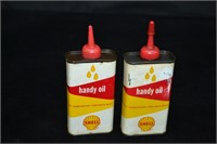 2pcs Shell Oil Company Handy Oil 4oz Oiler Cans