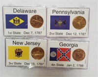 (4) 1999 Gold Plated State Quarters