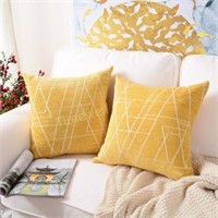 MERNETTE 2 Chenille Pillow Covers 18x18
