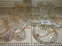 Clear glass lot -some etched glass