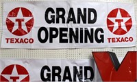 2 Texaco Grand Opening Banners 24.5" x 70"