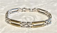 Sterling silver bracelet w/ vermeil rectangle