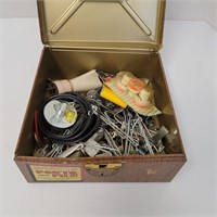 Metal box with hardware