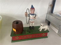 Vintage cast iron dog trick coin bank