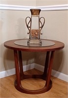 1960s WALNUT SCULPTURAL TABLE PIE CUT VENEER TOP