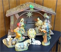 11pcs Vintage Chalk Nativity Set