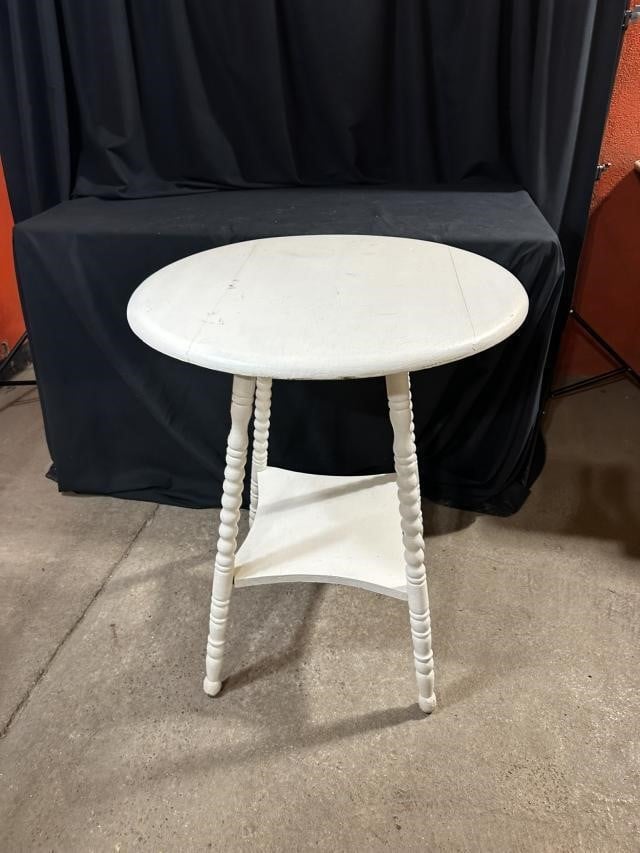 White Wood Accent Table