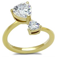 Chic 2.50ct White Sapphire Heart Bypass Ring