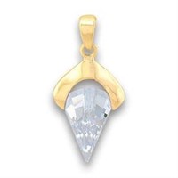 14k Gold-pl. 2.00ct White Topaz Geometric Pendant