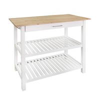Casual Home Solid Hardwood Top, Natural/White,