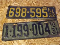 1931 & 1932 Illinois License Plates