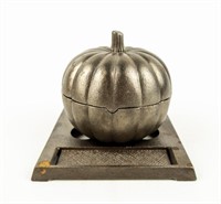 Cast Metal Pumpkin Match Safe / Matchstick Holder