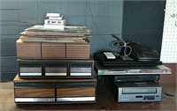 Large assortment of VHS, cassette, records,