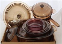 Tray Lot of Assorted Corning Visions Cookware