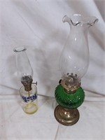 2 Vintage Small Oil Lamps