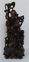 Fine Chinese Carved Figure with Silver Inlay, 19t