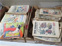 2 BOXES OF VINTAGE COMIC BOOKS NO COVERS