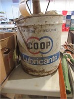 Five gallon Co-Op Lubricants Can