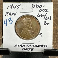 1945 WHEAT PENNY CENT DDP-002 EXTRA THICK