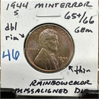 1944-S WHEAT PENNY CENT MULTIPLE ERRORS