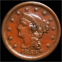 1855 Braided Hair Large Cent XF