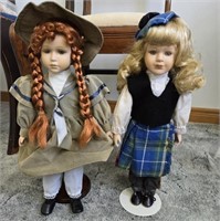 Lot of 2 Collectible Porcelain Dolls