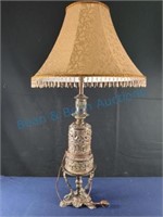 Metal decorated lamp w/ shade