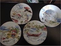 (4) Pier 1 porcelain decorative plates
