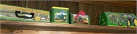 John Deere Tin Lot: Toolboxes, Mailbox & Canister