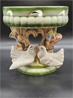 Vintahe Ceramic Love Birds Fruit Bowl. 11 X 11½"