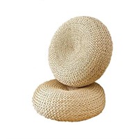 Pouf, Hand-Woven Round Pouf, Made of Natural Catt