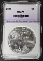 2021 T-1 AMER SILVER EAGLE APCG PERFECT GEM BU