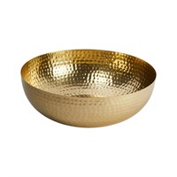 Creative Co-Op Round Hammered Metal Bowl, Gold