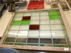 LARGE APROX 3'X4' STAINED GLASS WINDOW