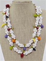 Retro Plastic Beaded Necklace