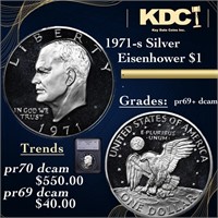 Proof 1971-s Silver Eisenhower Dollar $1 Graded pr