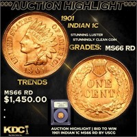 ***Auction Highlight*** 1901 Indian Cent 1c Graded